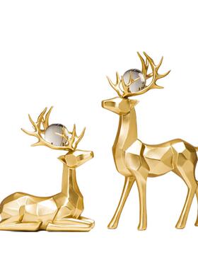 鹿创意轻奢招财摆件新中式家居装饰品现代简约客厅电视酒柜