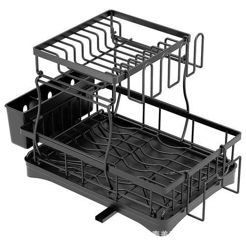 厨房置物架碗碟碗盘沥水架家用双层多功能砧板架橱柜餐具收纳架