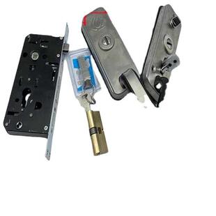 万嘉加厚按压门把锁罗普斯金门锁不锈钢把手对开门天地把手