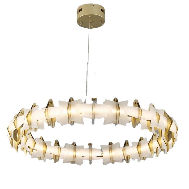 现吧代简约几何灯创意花环北氛围客厅灯欧展厅酒店会所台吊餐DE69