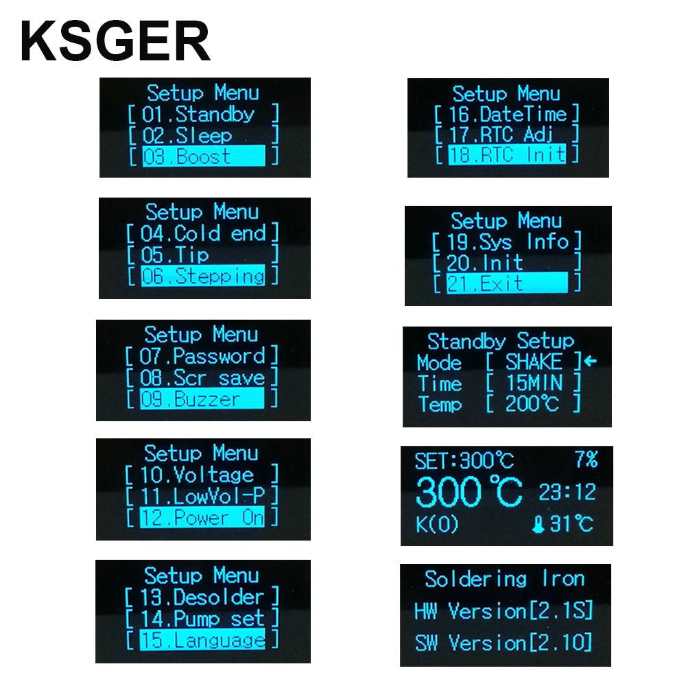 KSGER大屏T12DIY焊台控制板烙铁头STM32OLED2.1S电脑手机维修图片