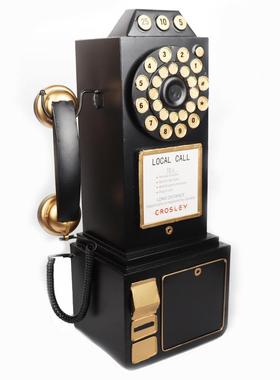 复古老式挂墙电话机模型服装店酒吧橱窗装饰品壁饰摆件摄影道具