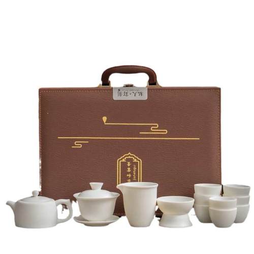 高档德化白瓷茶具套装家用羊脂玉瓷泡茶盖碗办公侧把茶壶茶杯陶瓷
