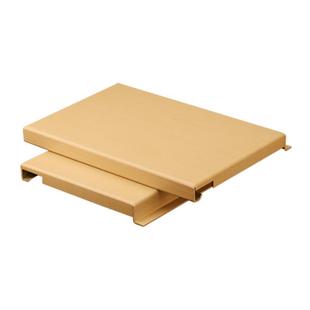 白色勾搭瓦楞铝板装修木纹造型天花吊顶铝单板装饰材料厂家