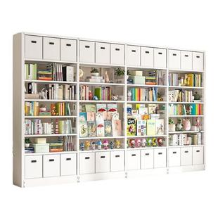 图书馆书架加厚钢制书架儿童客厅收纳落地置物架防尘书柜