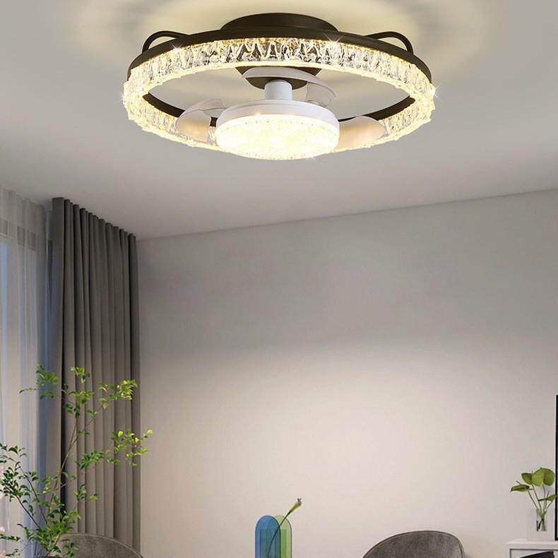 隐形风扇灯卧室客厅餐厅家用2026新款简约现代吸顶带电吊扇灯