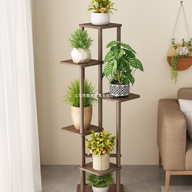 花架置物架阳台客厅落地式实木盆景绿植摆放架造型花盆托架子