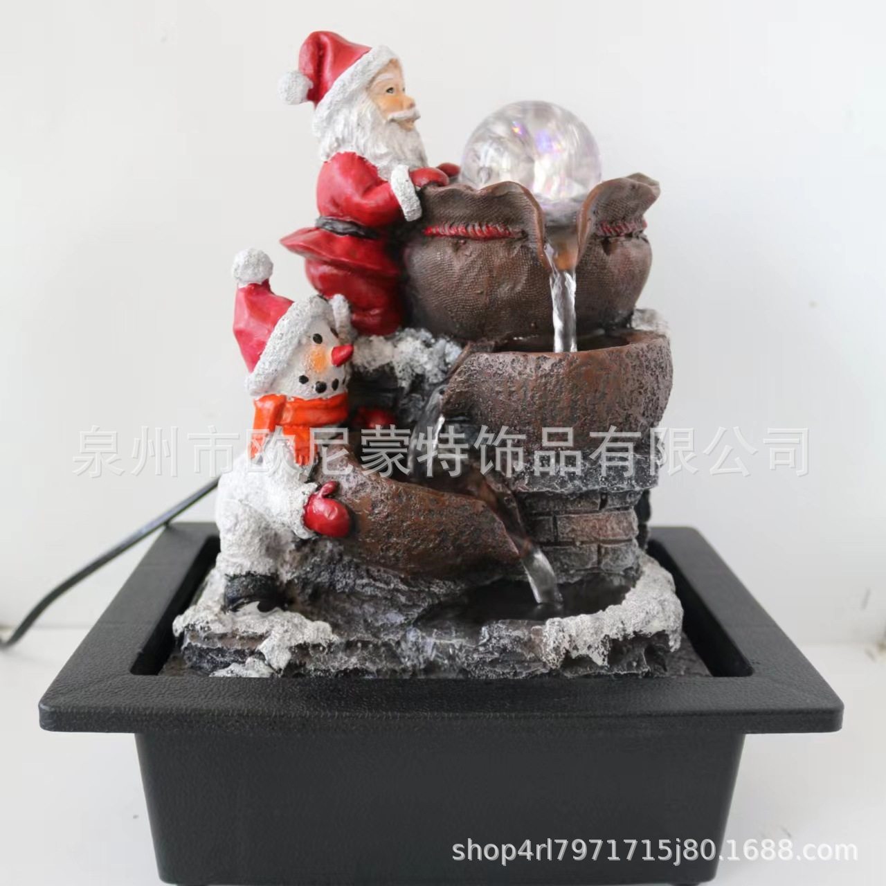 跨境直销创意循环流水树脂喷泉摆件工艺品圣诞风格出口办公桌摆设,电子元器件市场,电线扎带/束线带,淘宝优惠券,粉丝福利购,淘宝优惠卷