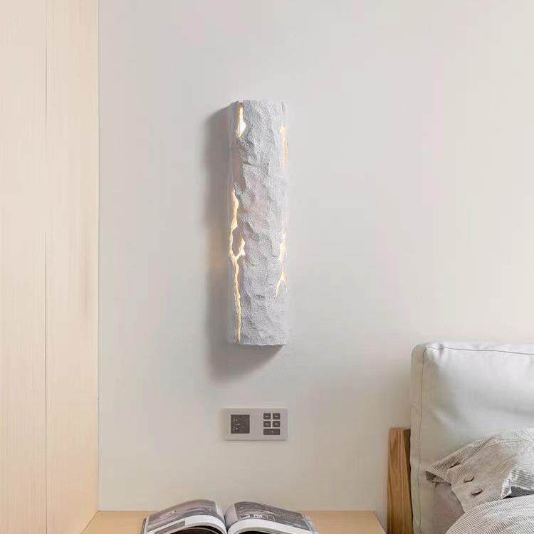 壁灯创意复古仿岩石别墅庭院户外防水墙灯仿天然树桩卧室床头灯具