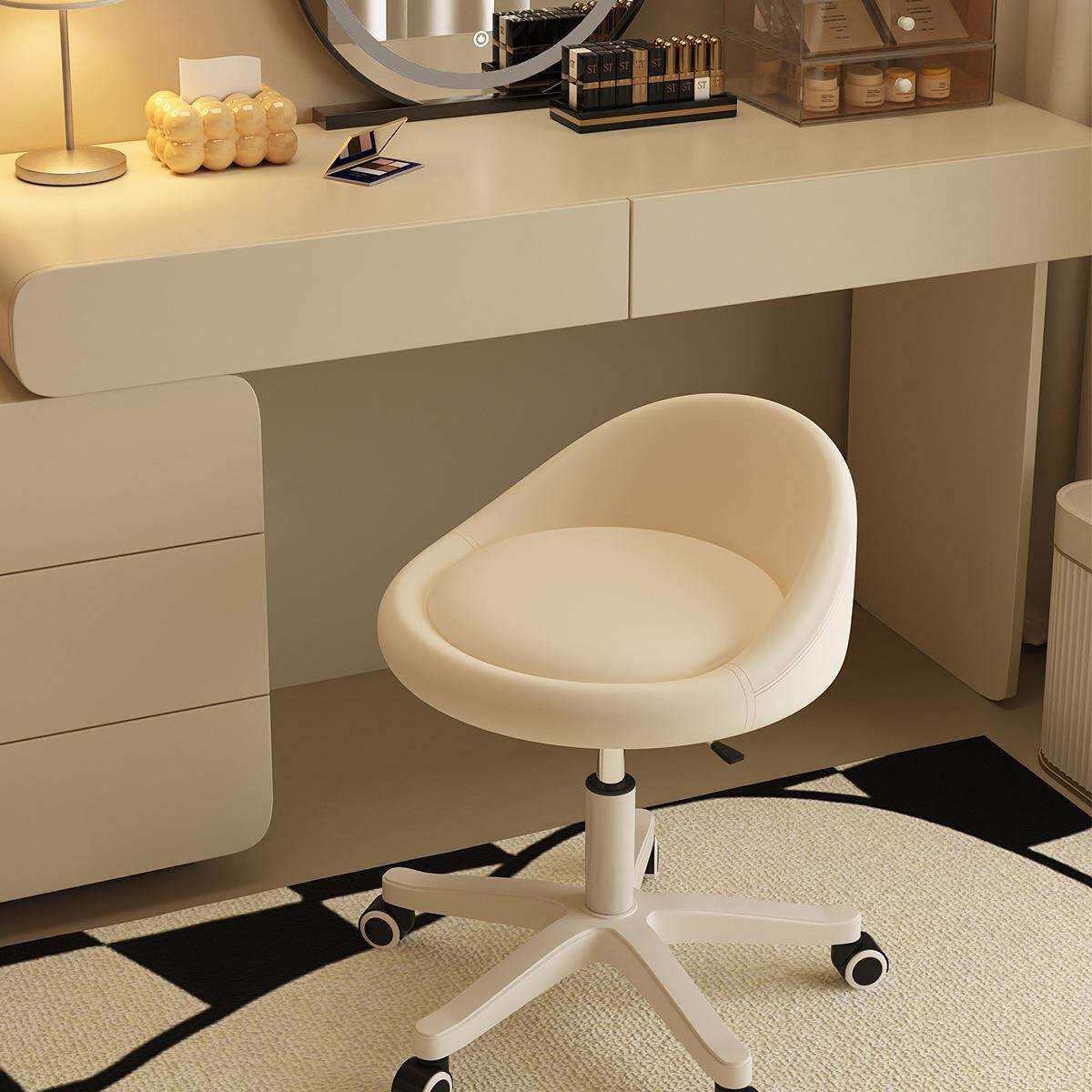 三梦化妆椅女生卧室凳子化妆凳奶油风美甲椅子2026新款梳妆台凳子
