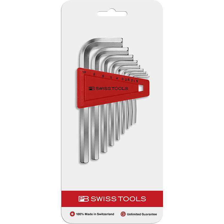 瑞士PB Swiss Tools 吸塑装平头内六角扳手9件套 PB 210.H-10 CN