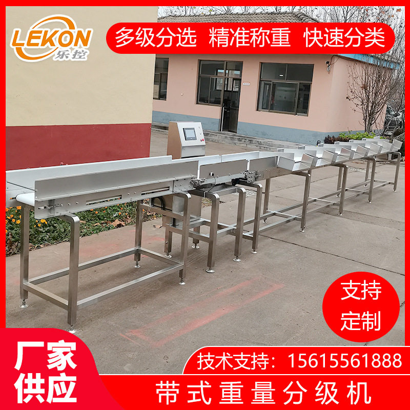 乐控带式重量分级机 鲜鱼冻鱼自动摆臂分选秤 鱼类自动称重分选机