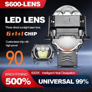 汽车大灯双光透镜3寸方形三直射激光灯超亮90瓦大功率H4H7H11