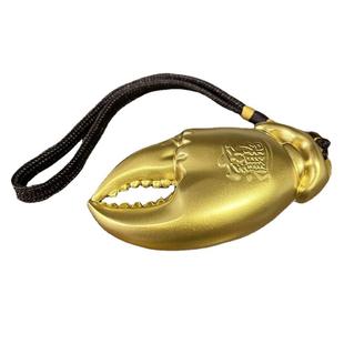 纯铜手中有钱手里有钳手把件挂件把玩招财进宝摆件黄铜蟹钳送礼品