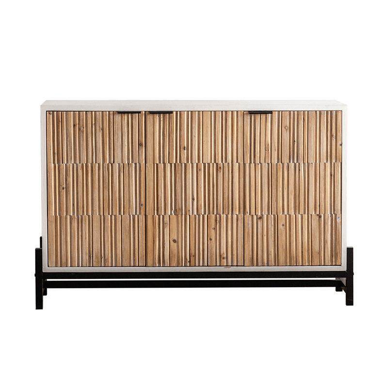 美式复古餐边柜四开门创意收纳柜别墅入户鞋柜玄关柜影楼摆拍道具