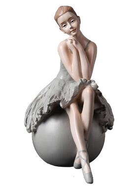 ins风跳芭蕾舞女孩树脂摆件家居少女心房间艺术装饰品生日礼