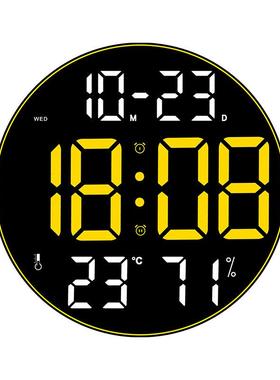 彩色氛围灯12寸大屏多功能时钟北欧简约客厅挂钟LED壁挂钟8011A