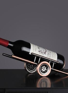 极速复古怀旧铁艺车红酒架摆件欧式创意家居电视柜酒柜桌面装饰品