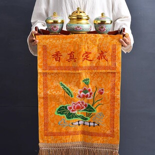 供佛香薰炉家用佛前供奉戒定真香三件套托盘套装香粉盅佛法事用品