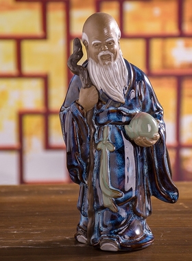 特价石湾陶瓷摆饰人物雕塑中式家居客厅书房电视柜长辈送礼寿星公