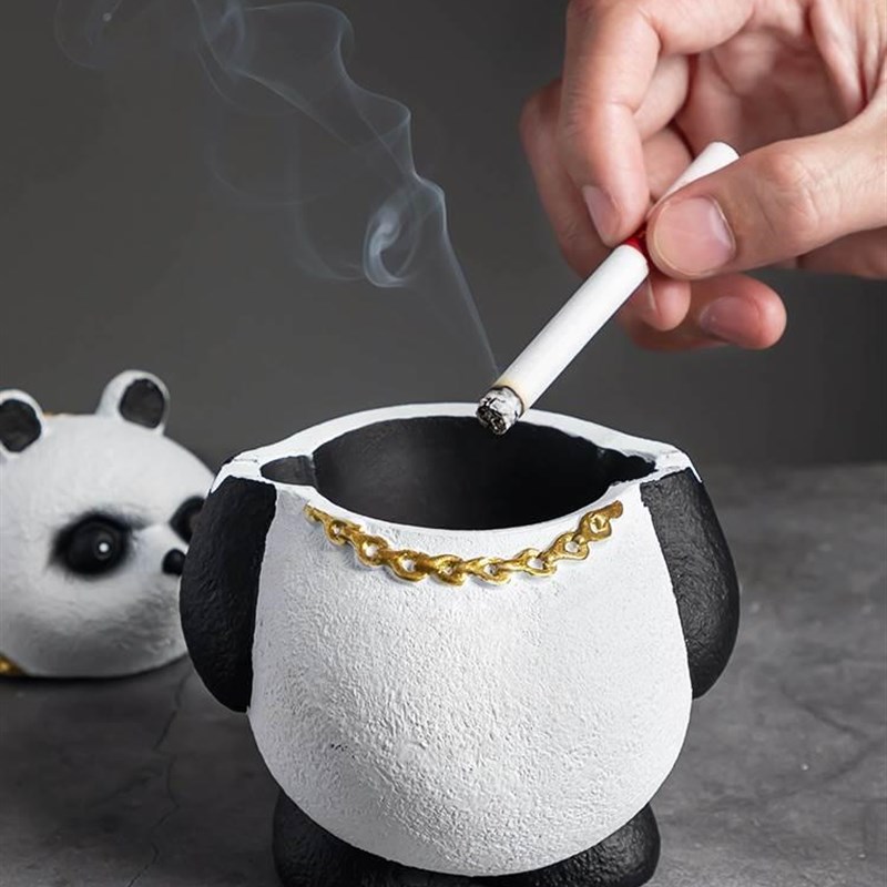 猫烟灰缸带盖有盖防飞灰可爱卡通家用公室创意个性潮流摆件熊