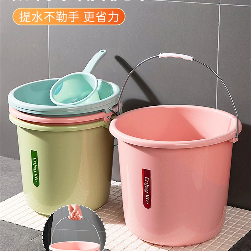 拆叠水桶圆型家用储水用大号加厚塑料桶学生宿舍用洗衣洗漱套装桶