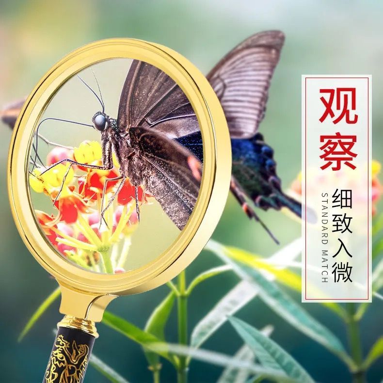 放大镜高清300高倍老人阅读儿童60手持维修鉴定专用学生可携式100