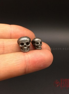 藏式天铁骷髅头挂件吊坠 西藏特色迷你项链卡子手串配珠配饰散珠