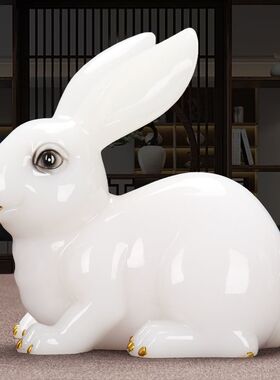 极速卡通可爱玉兔新年摆件客厅电视酒柜家居装饰品乔迁生日礼品吉