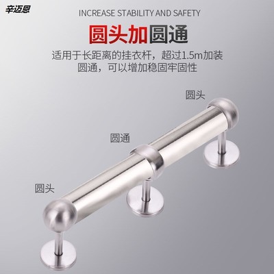 加厚窗帘杆支架座不锈钢配件支撑两头固定简约托托架通用老式挂吊