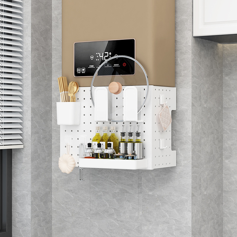 免打孔洞洞板置物架墙壁宿舍厨房浴室墙上置物架隔板壁挂隔板家用