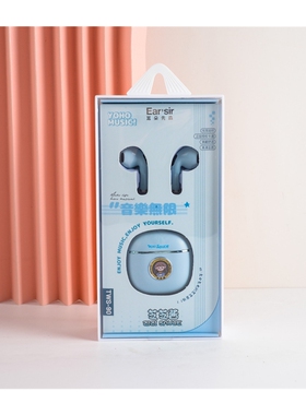 2023新款TWS-90耳塞式时尚芝芝酱女孩迷你带灯双耳无线蓝