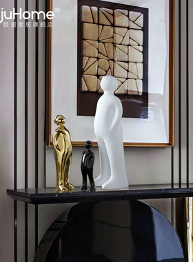 现代简约抽象人物客厅酒柜电视柜样板间办公室家居装饰品小摆件