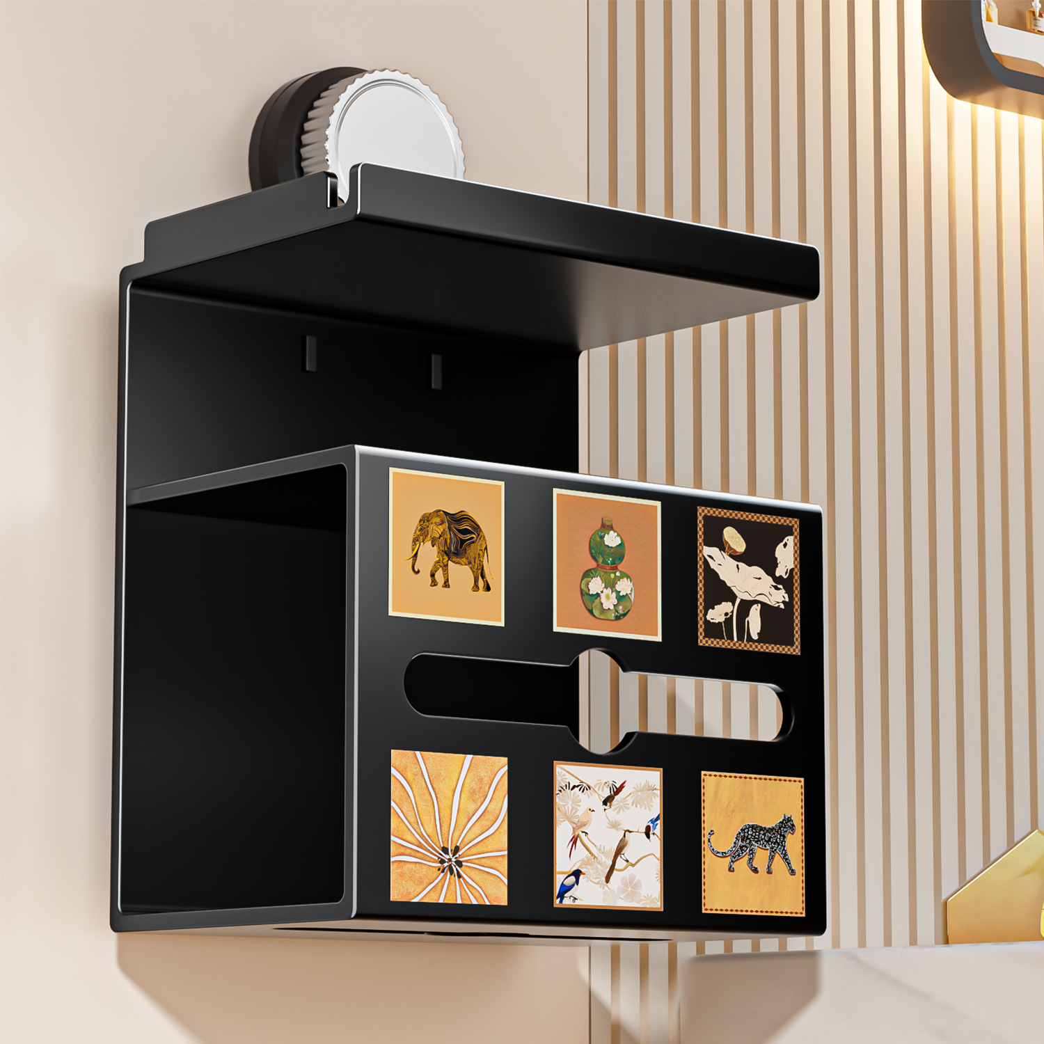 复古风免打孔防水厕所纸巾盒