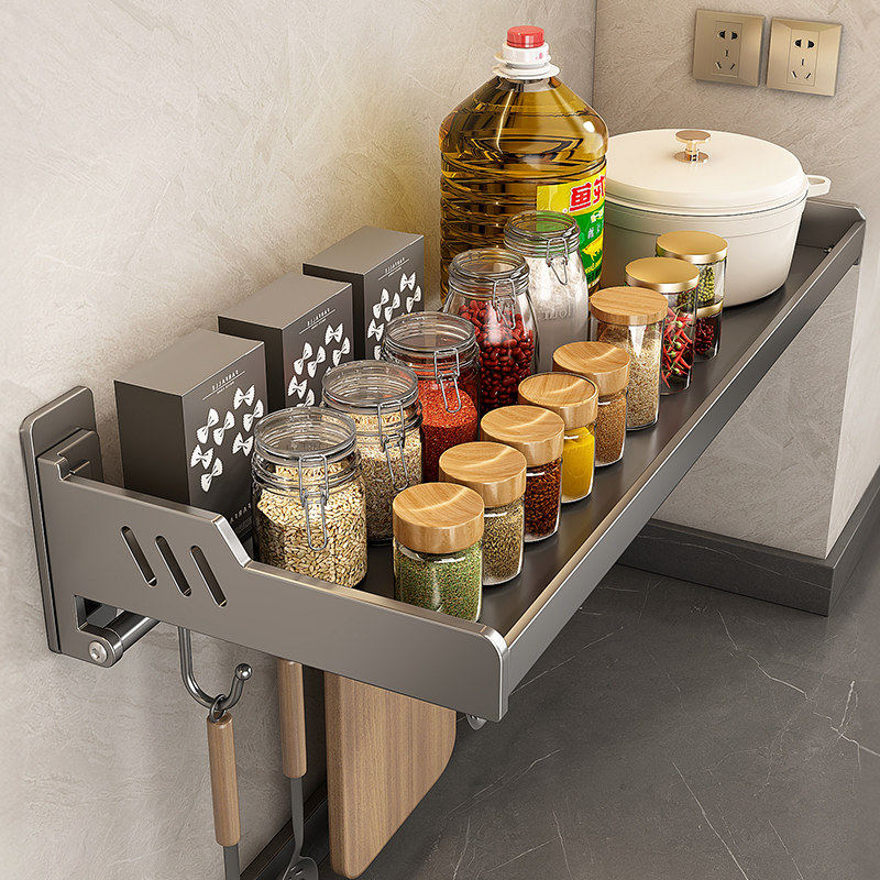 厨房调料置物架墙上壁挂式免打孔多功能调味品收纳架子家用储物架