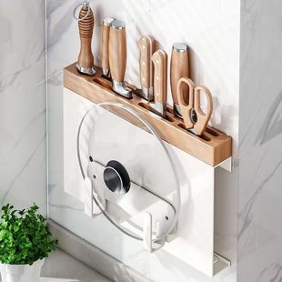 实木刀架置物架家用壁挂厨房刀具收纳架通风菜刀架防霉筷笼放刀座