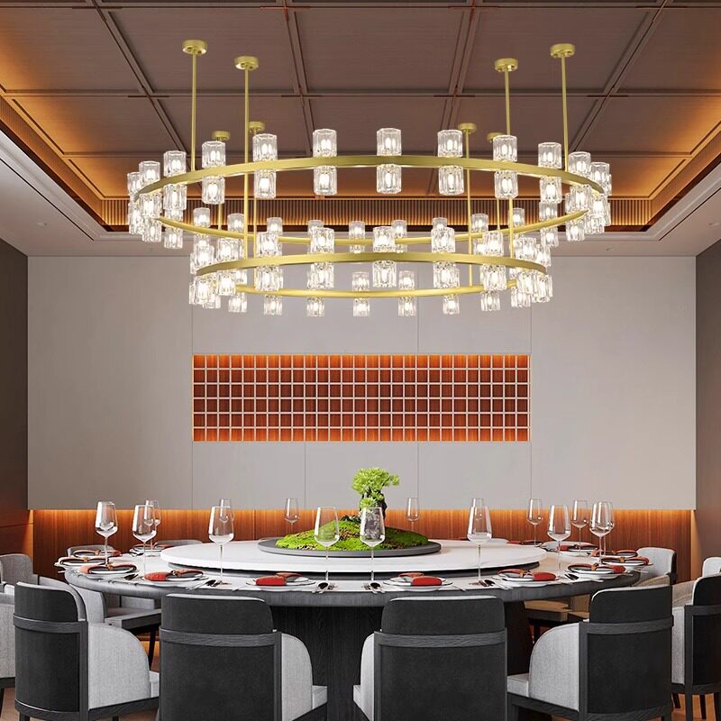 高档包厢水晶吊灯饭店包间酒店餐饮大堂别墅样板房现代轻奢工程灯