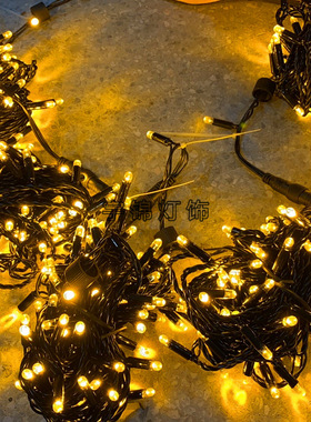 工厂直销LED灯串10米金黄色 泡壳防水串灯IP68绕树灯串户外工程用