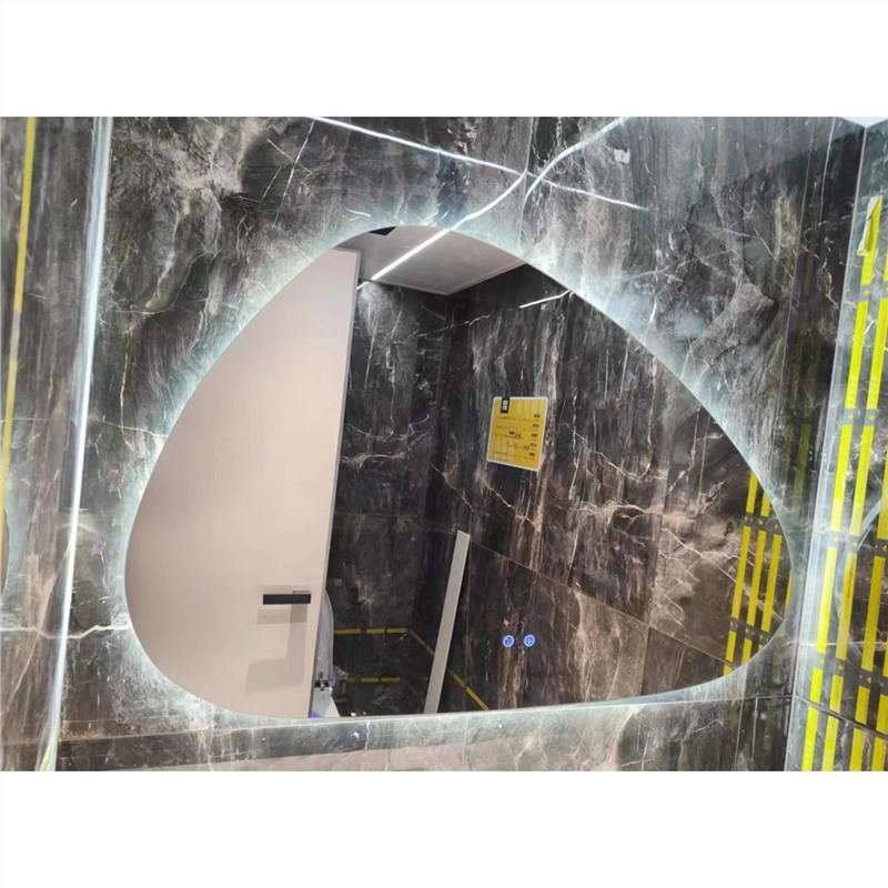 智能创意轻IZA奢简约发光镜子不规异e形浴室镜ld水滴则室镜浴艺术