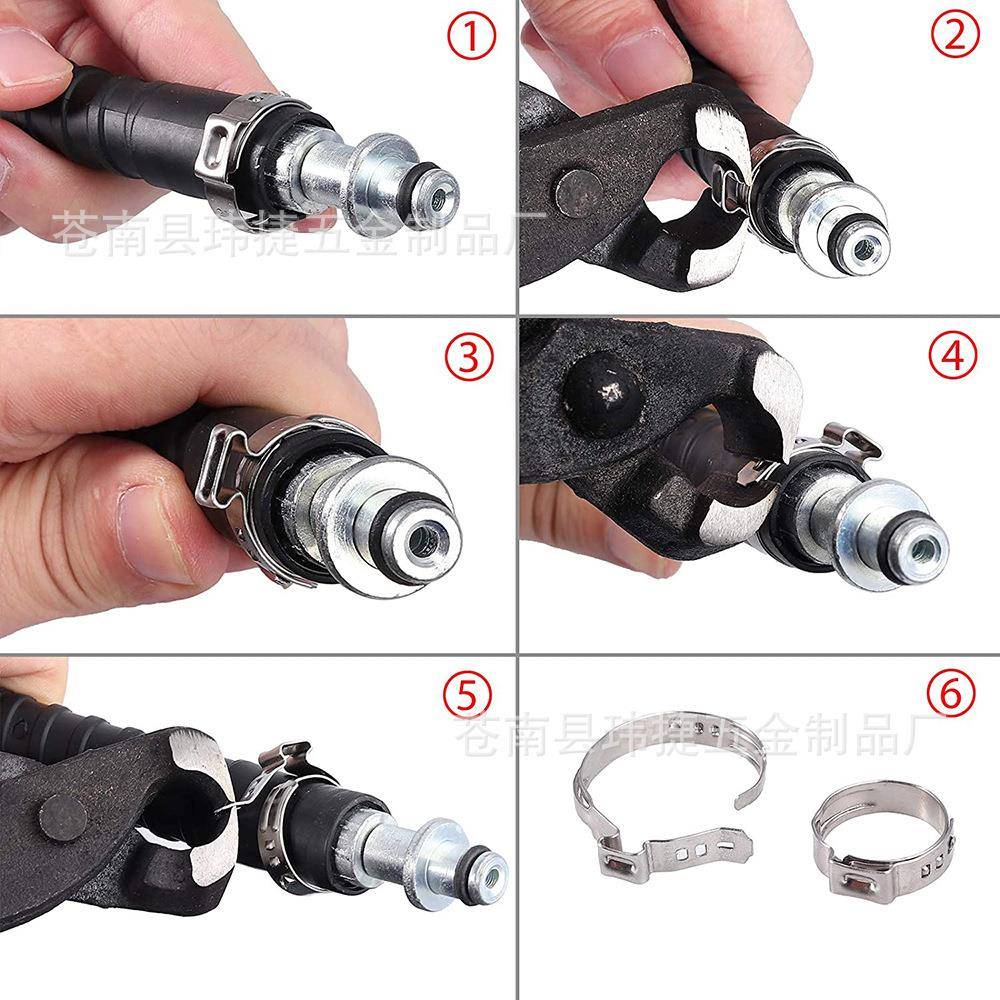 20PC盒装不钢卡箍S管箍锈单耳箍圈0软管夹美式喉箍带IVK钳子