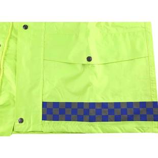 uF荧光绿 RAC带反光条双层分体雨衣 带网格内衬 PVC