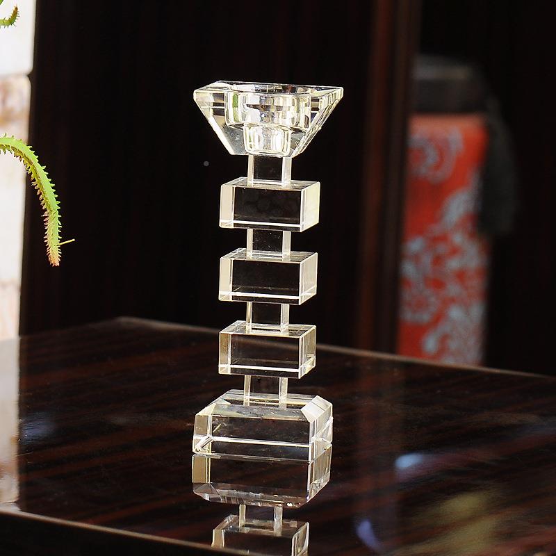 欧式单头两用水晶烛台蜡代家居饰品样板房软现婚庆摆QXZ件多地包