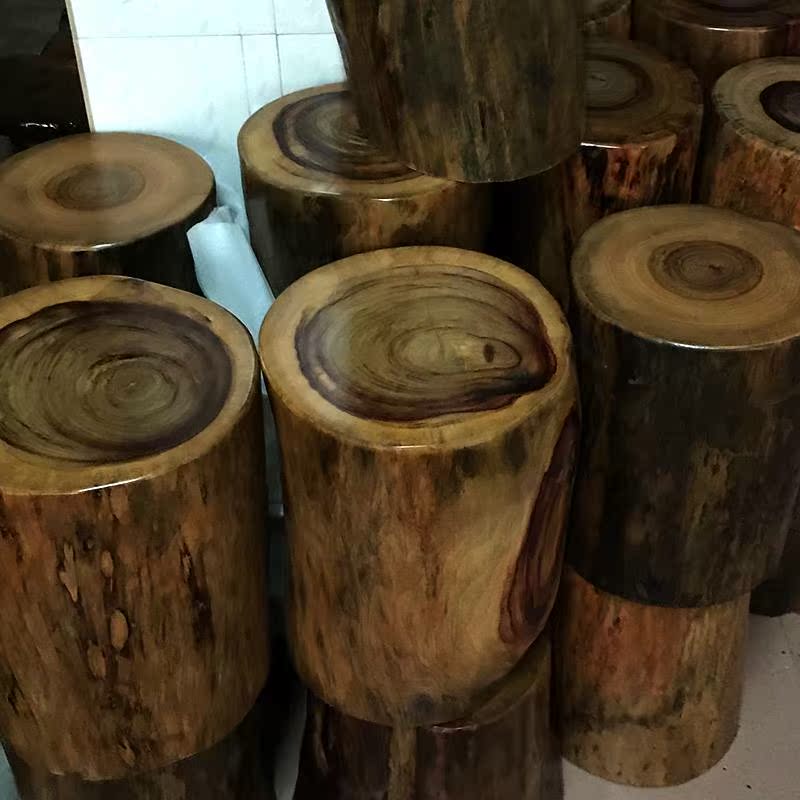 香樟木树墩子原木头凳子树根根雕茶几底座圆凳家用实木花架树桩子