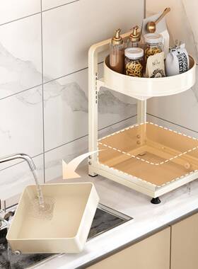 旋转调料架置物双层32862厨房台面调料品架三转角多功能纳调层味