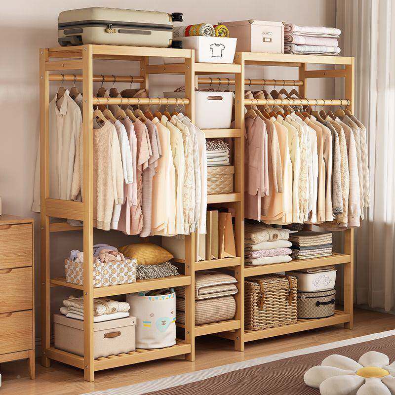 3555实木衣地舍架家用落式衣帽架宿出屋租省空间收纳容量衣柜