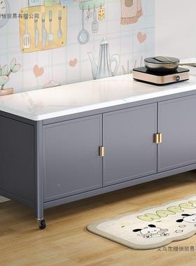 对开门岩板厨房收置物架落地功多53002层纳柜多能微炉烤箱切菜餐