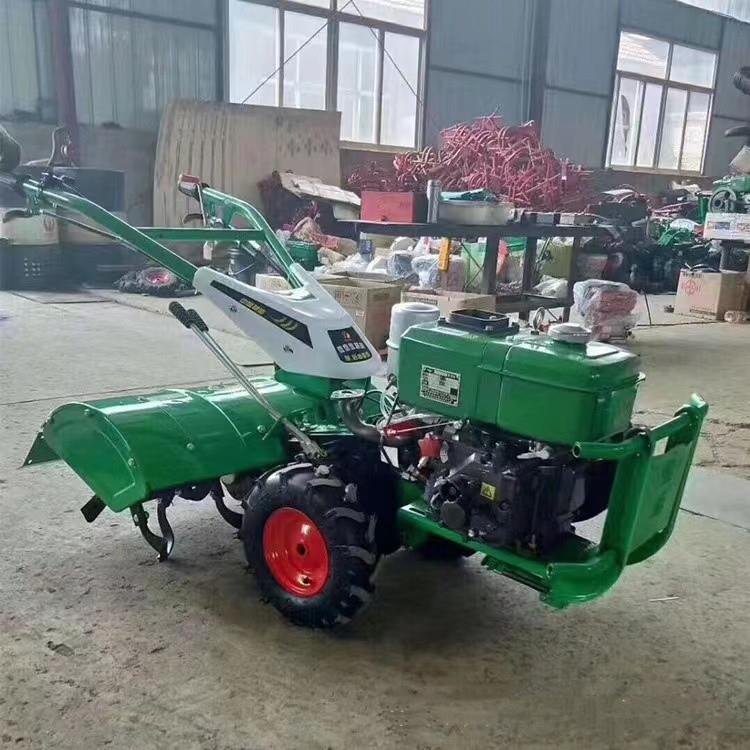 电启动柴油小型四驱微耕机手扶式农用旋耕机开沟机山地开荒打田机