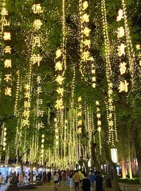 户外道防水古诗词尾条幅灯串创景区公园街中国风意树木景观灯F769