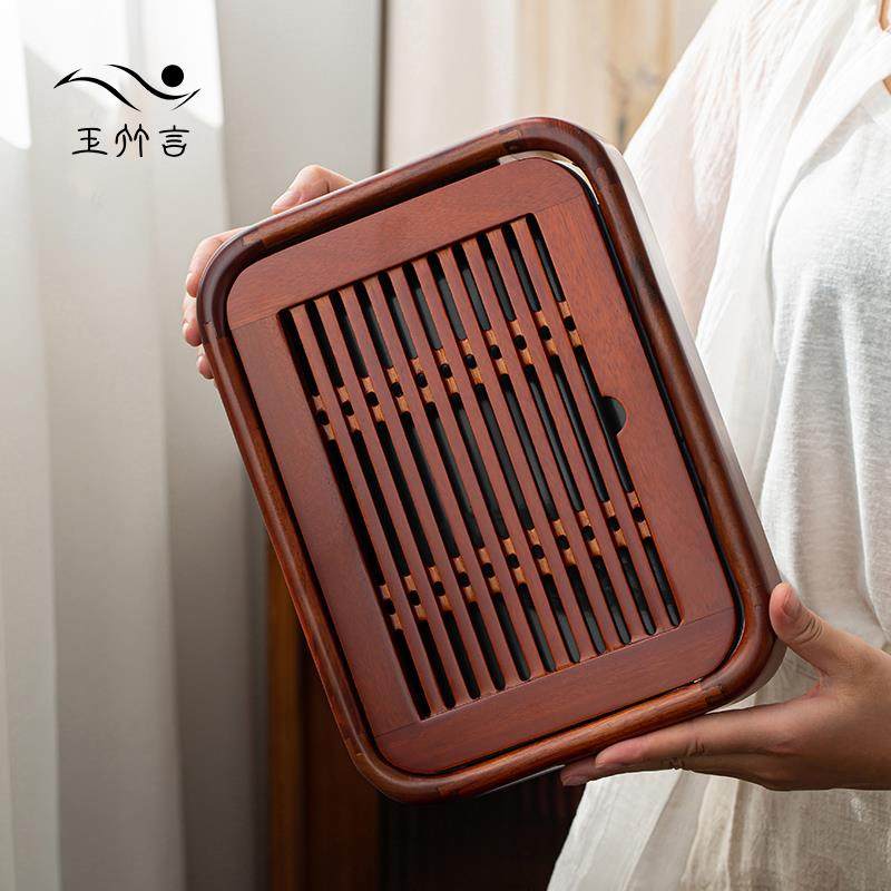 台实茶木茶盘家黑檀用花梨办公储F96S9ST8水式茶干泡托盘天然海茶