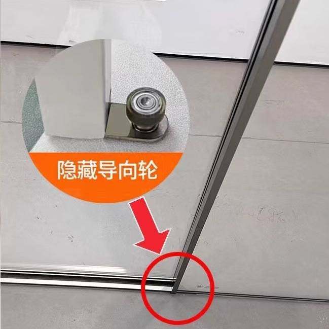 无障碍淋浴房全包框移门下沉卫生间玻璃隔断浴室干湿分离一字型窄